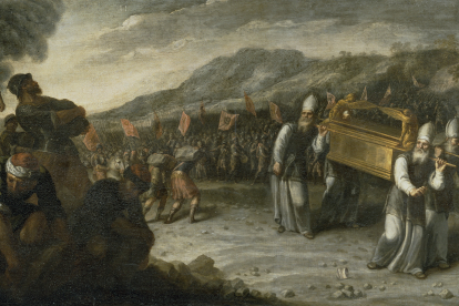 Los israelitas portando el Arca de la Alianza mientras cruzan el río Jordán. Obra de Juan Montero de Rojas (c. 1667)