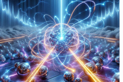 Eh haz de la luz láser debe su poder a lo más íntimo de la materia, los átomos. Créditos: Autor-Designer