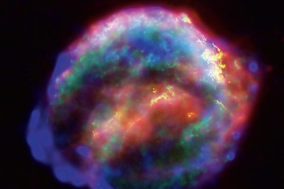 Imagen compuesta (rayos-X, infrarrojos y óptica) del remanente de la supernova de Kepler. Galileo fue testigo de la supernova que en 1604 se hizo visible en el cielo de Padua.