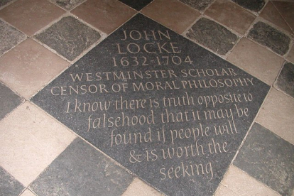 Lápida de John Locke en Christ Church, Oxford