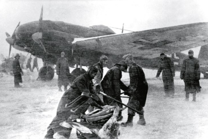 Bombardero He-111 en el aeródromo de Gumrak