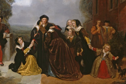 En 1535, Tomás Moro (arriba, despidiéndose de su familia) fue decapitado por orden de Enrique VIII