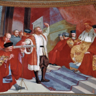 El dux probando el telescopio de Galileo en el campanario de la Plaza de San Marcos. Fresco de Luigi Sabatelli. Tribuna Galileiana (Florencia).