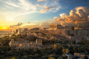 Vista de la acrópolis de Atenas