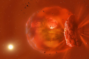 Captan el resplandor del choque de dos exoplanetas gigantes