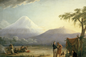 Alexander von Humboldt y Aimé Bonpland al pie del volcán del Chimborazo en un cuadro de Friedrich Georg Weitsch (1810)