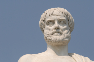 Estatua de Aristóteles, en Estagira (Grecia)
