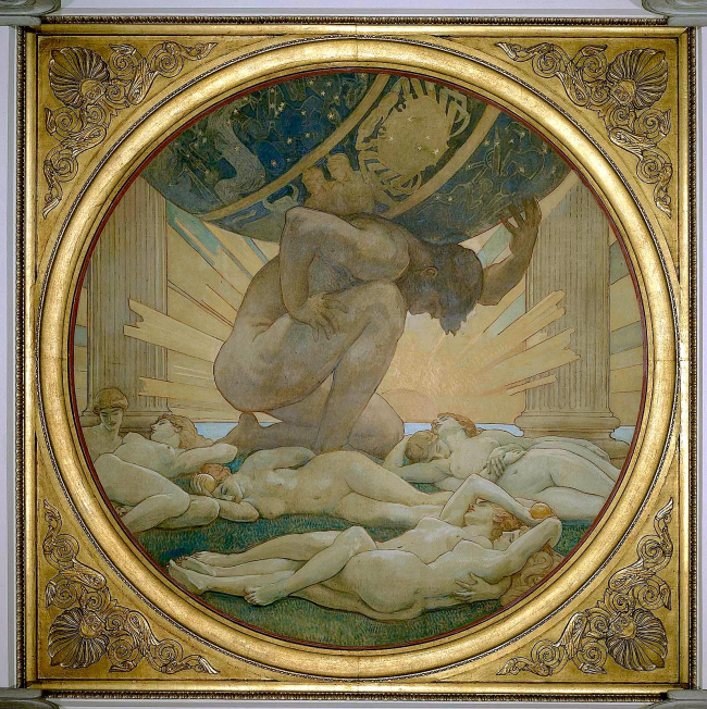 Atlas y las Hespérides. Obra de John Singer Sargent (1922-1925)