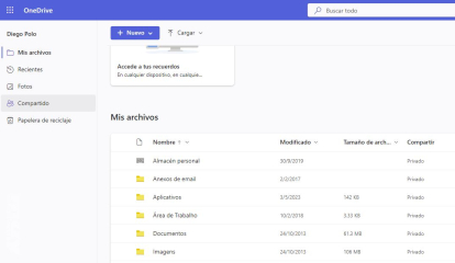 Gestión de archivos de OneDrive