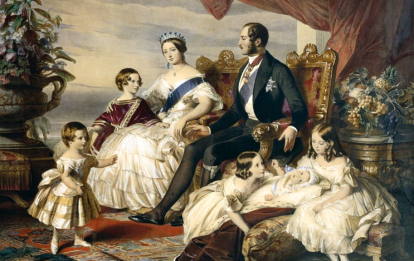 Reina Victoria y príncipe Alberto con sus hijos