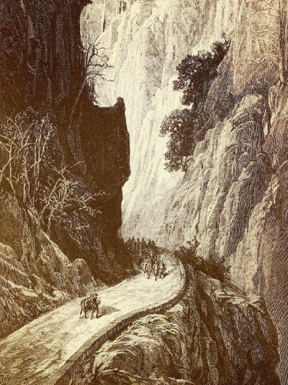 El desfiladero de Despeñaperros, en Sierra Morena, visto por Gustave Doré en el año 1867