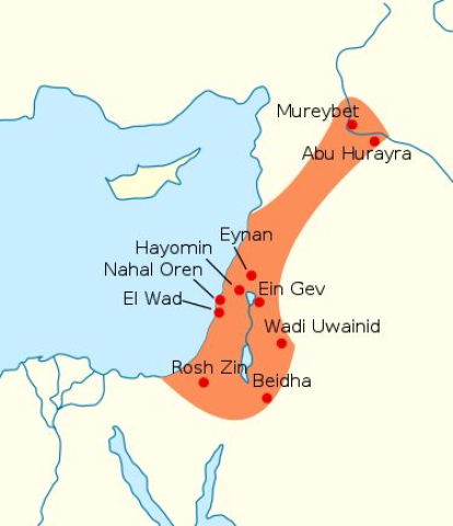 Mapa de la cultura natufiense