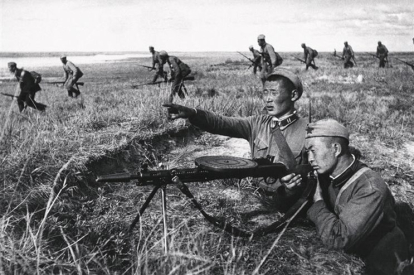 Soldados del Ejército de la República Popular de Mongolia durante la batalla de Jaijin Gol